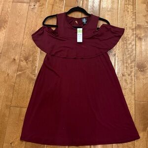 Agnes & Dora Maroon Cold Shoulder Tunic